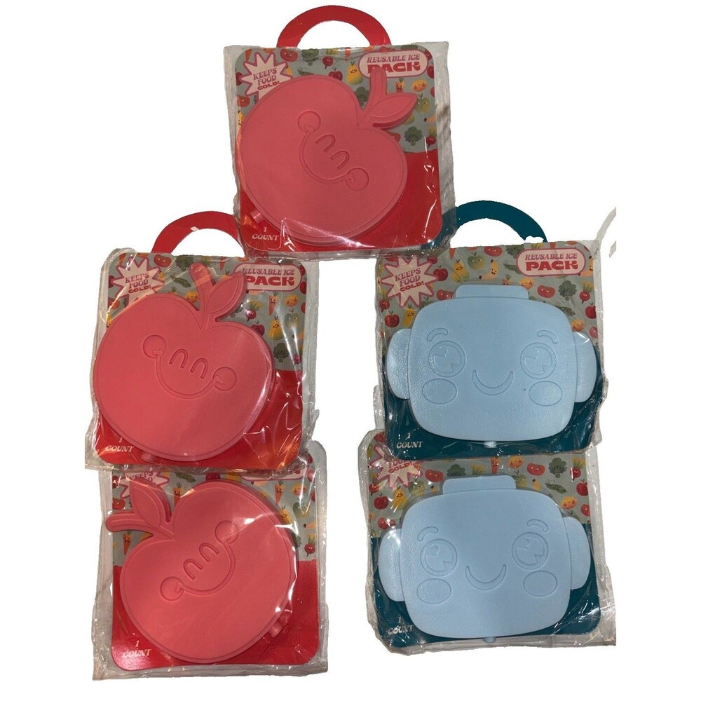 New Reusable Ice Packs For Lunch Box 5 Pcs Apple Robot